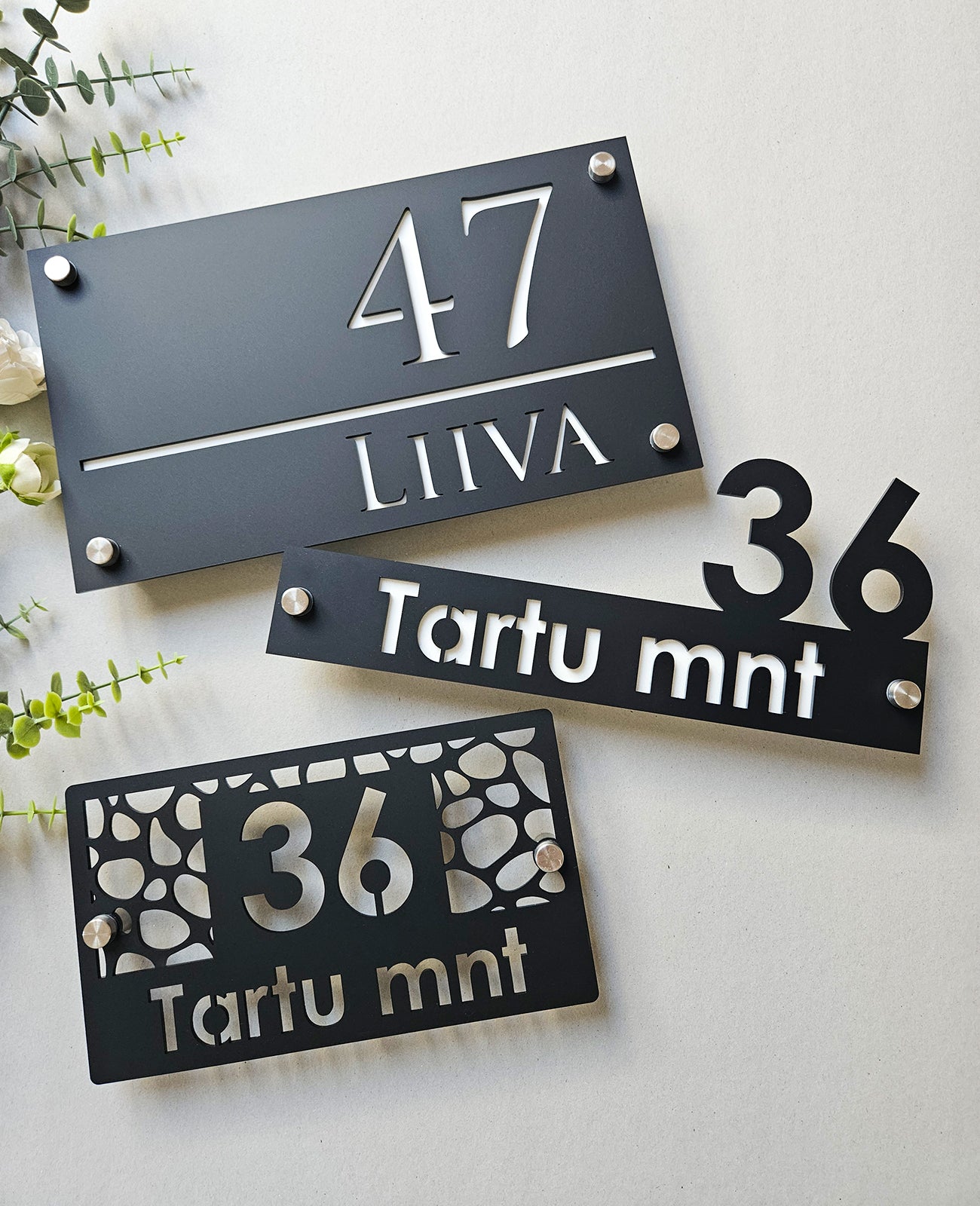 16x28 cm Luksuslik majanumber #9 | Tänavasildid