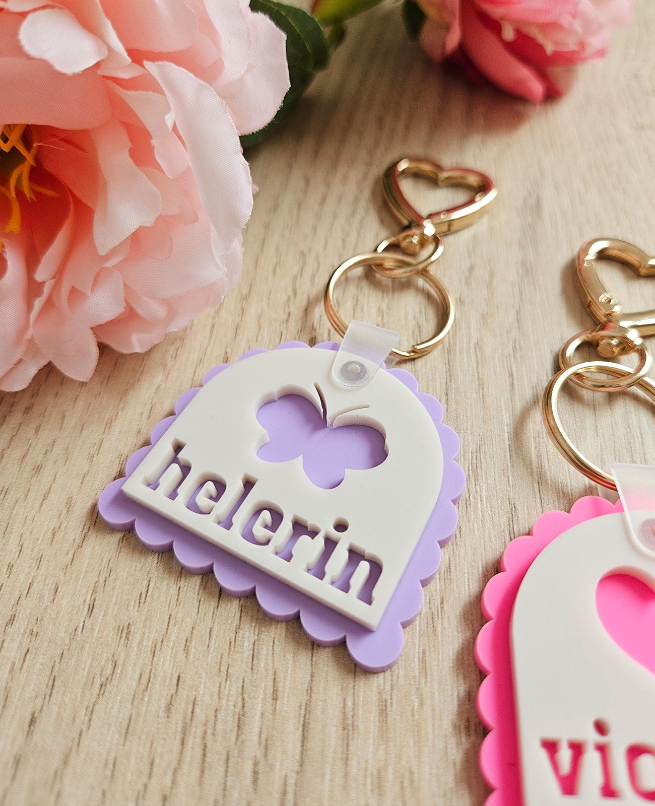 Personalized keychain HEART/BUTTERFLY