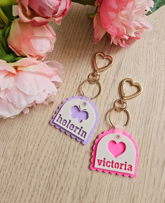 Personalized keychain HEART/BUTTERFLY