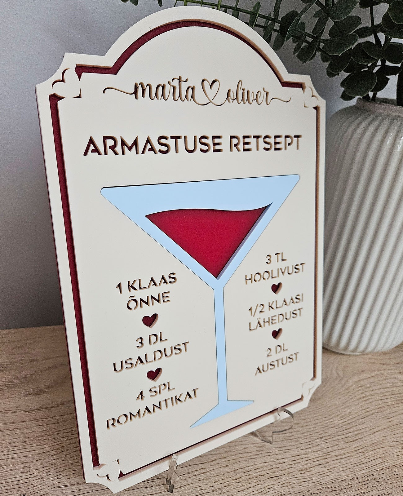 Personaalne kingitus - Armastuse retsept | Kingitus kallimale | Sõbrapäeva kingitus