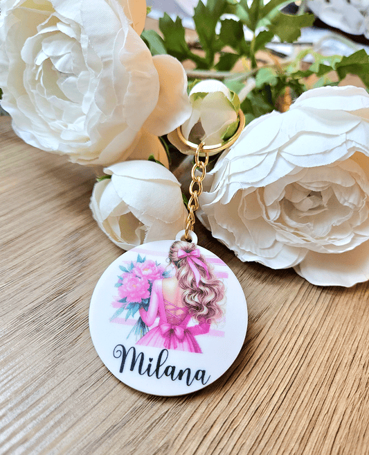 Personalized keychain FLOWER