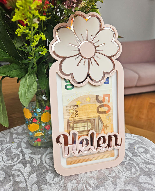 Lillekujuline rahaümbrik "Õitsev hellus" | Personaalne rahaümbrik | Rahakaart