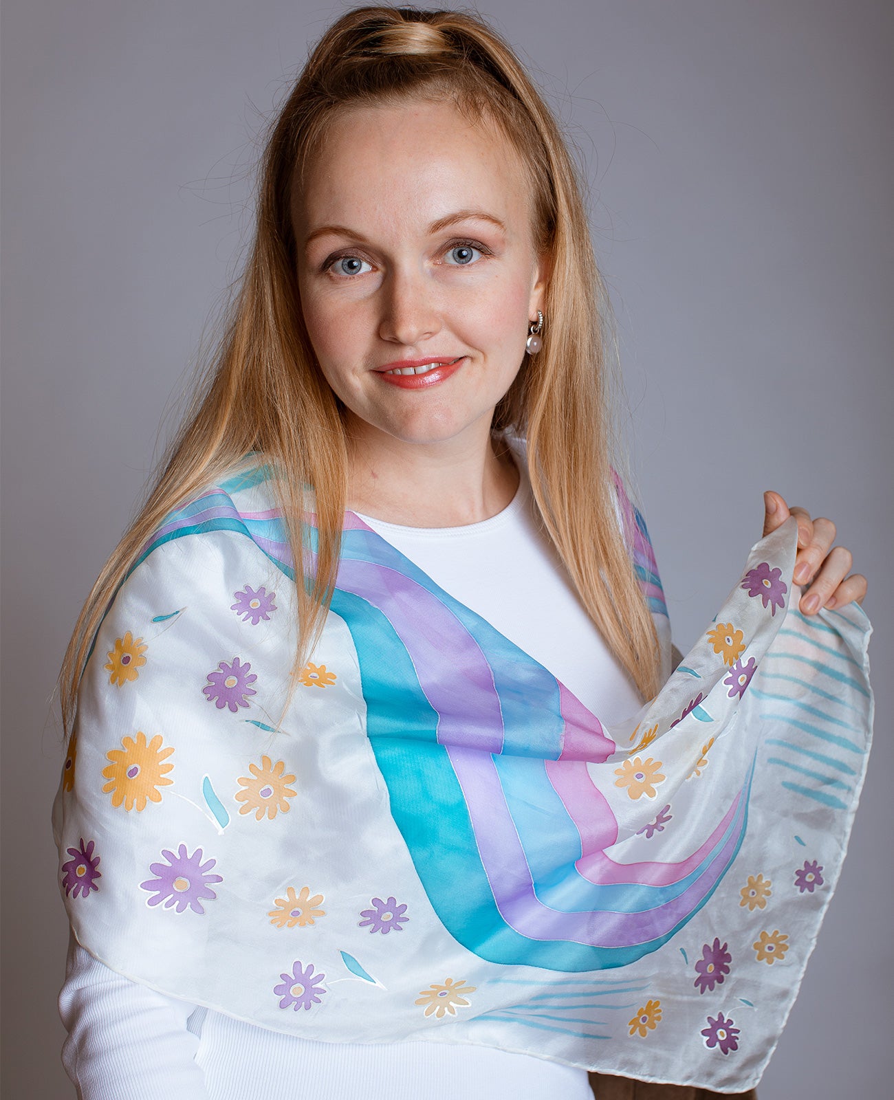 Good Mood Hand Painted Silk Scarf