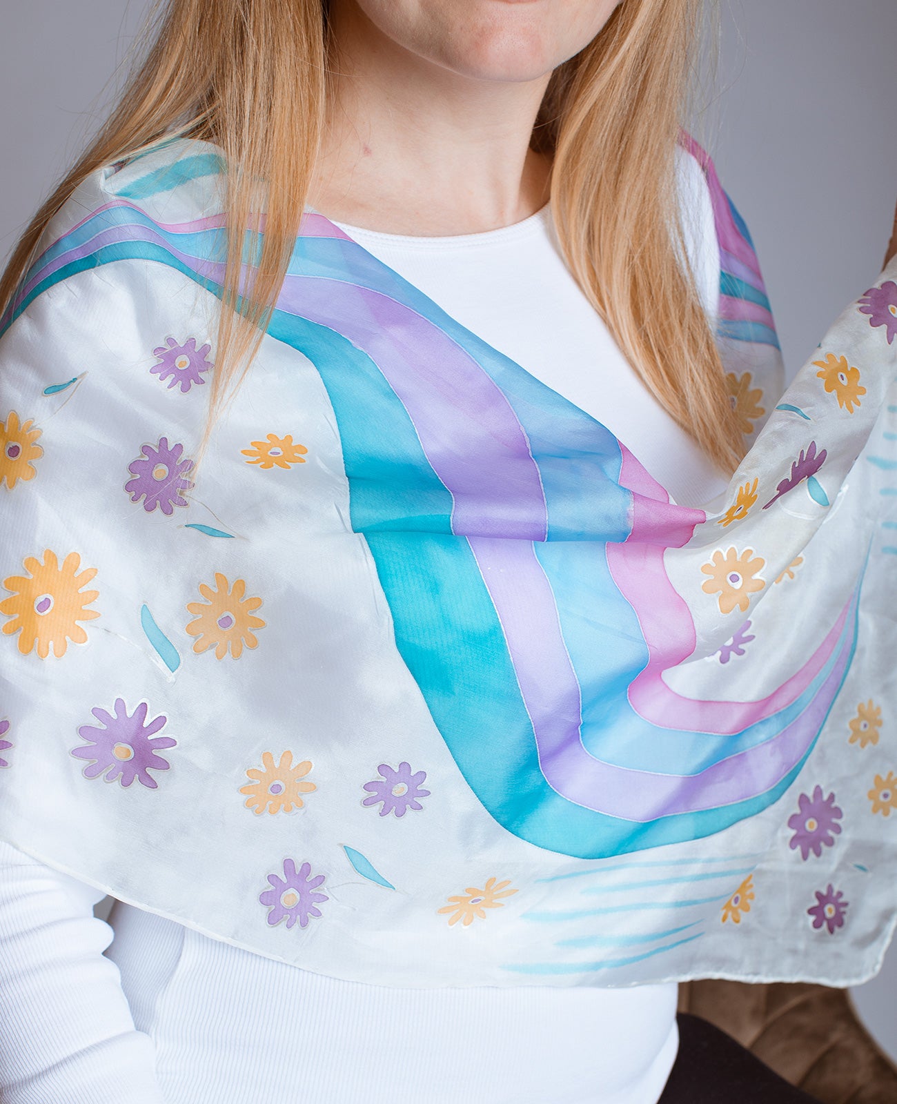 Good Mood Hand Painted Silk Scarf