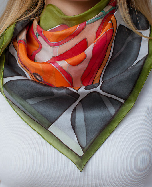 Apples Hand Painted Silk Shawl
