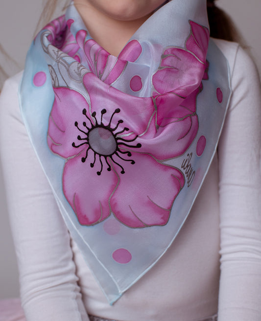 Laste Siidisall Roosad Lilled