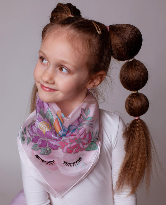 Ema & Tütar Siidisallide Komplekt Ilusad Lilled ja Ükssarvik