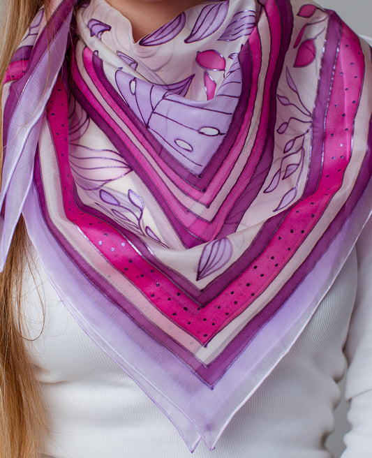 Siidirätik Lilla Abstraktsioon