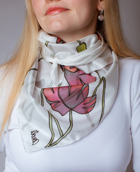 Poppies Hand Painted Silk Shawl