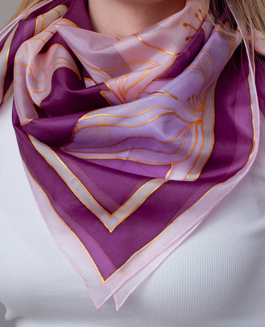 Siidirätik Lillad ja roosad Liiliad