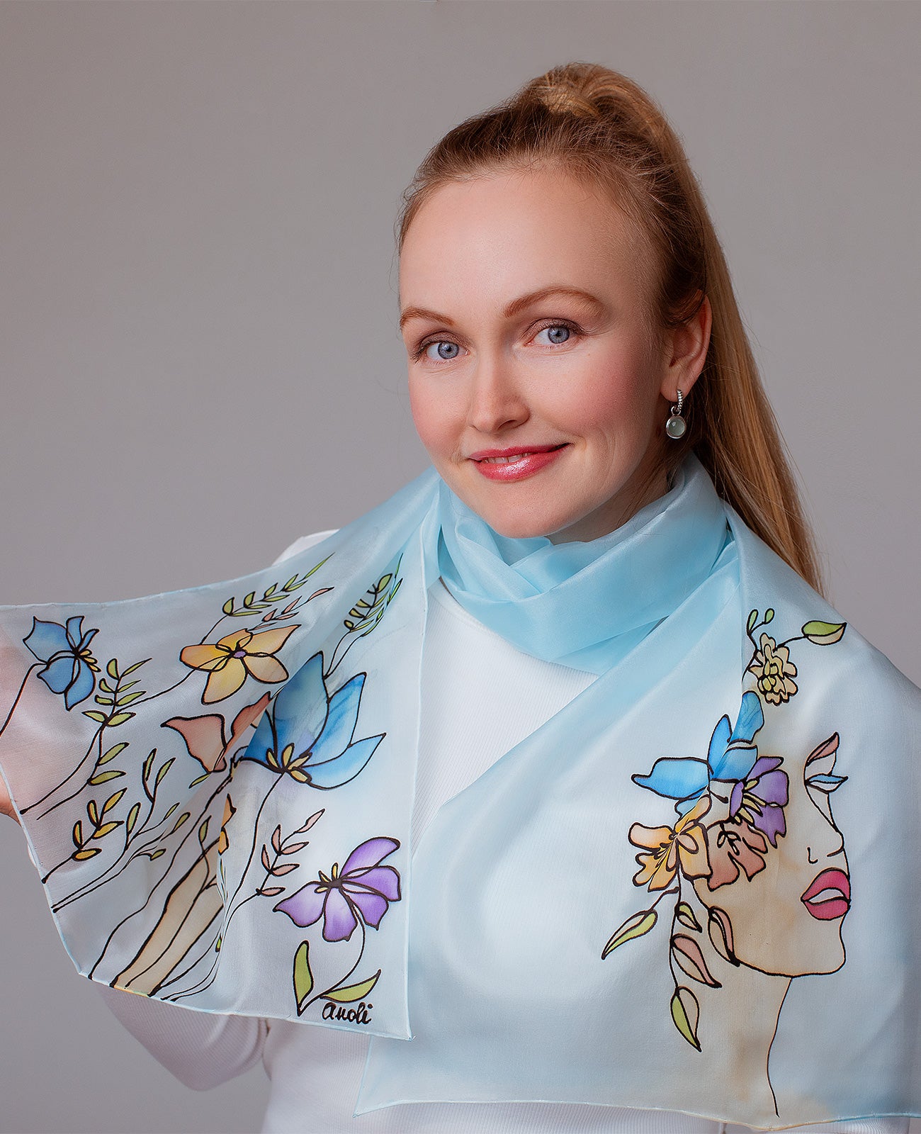 Beauty 2 Hand Painted Silk Scarf