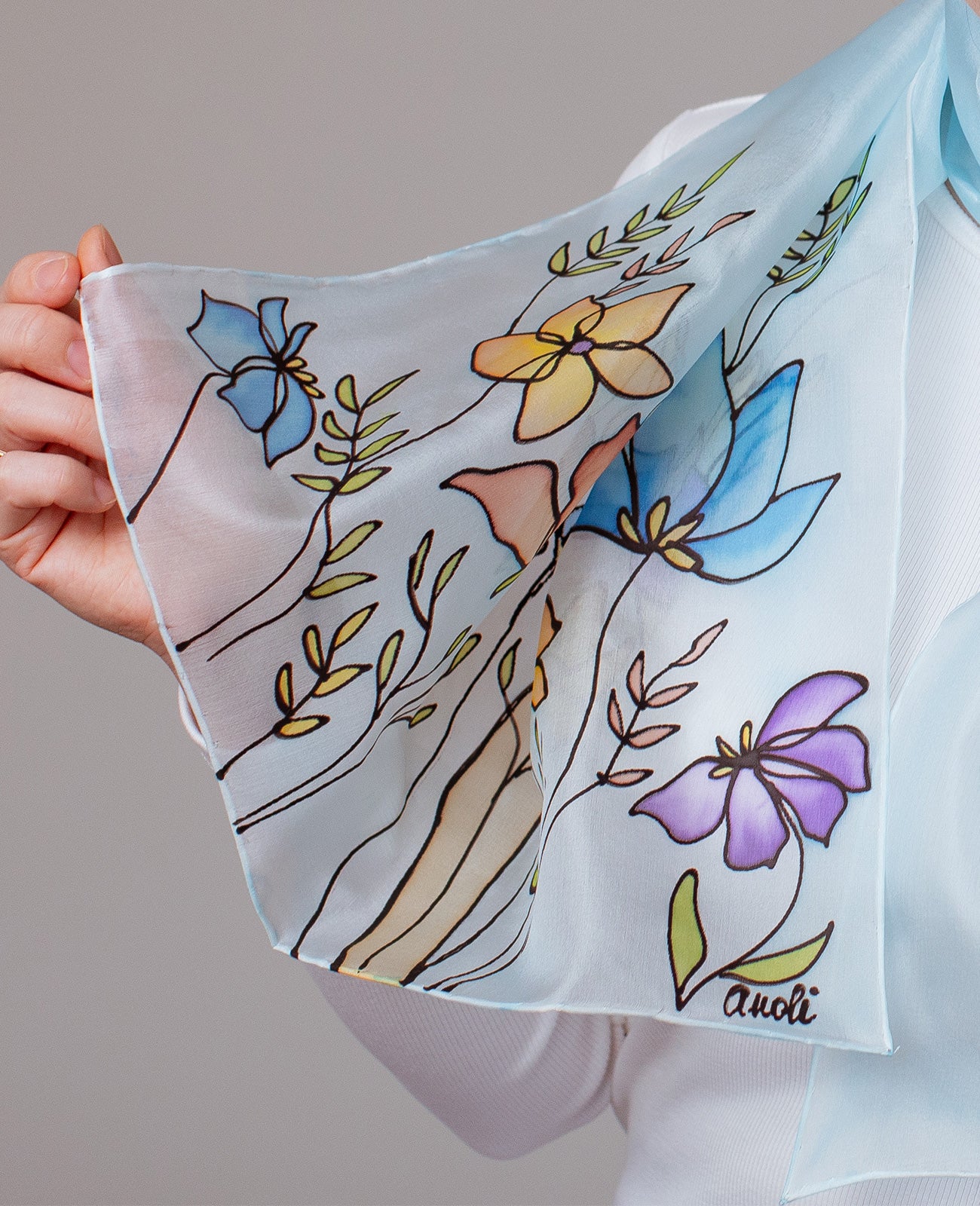 Beauty 2 Hand Painted Silk Scarf