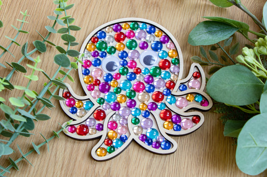 Children's Craft Kit for creating octopus-shaped refrigerator magnet