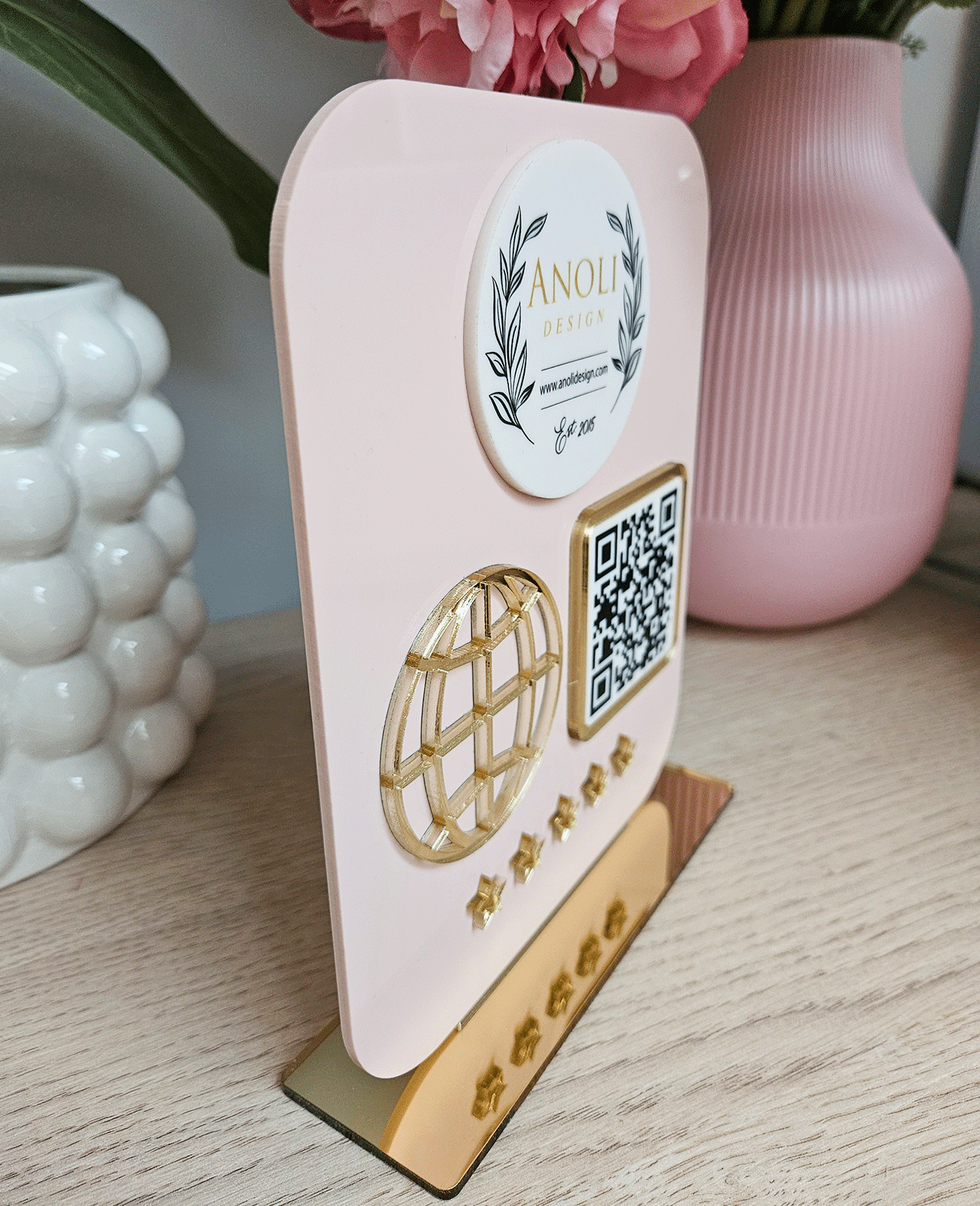 Triple Icon and QR Code Instagram Business Social Media Sign