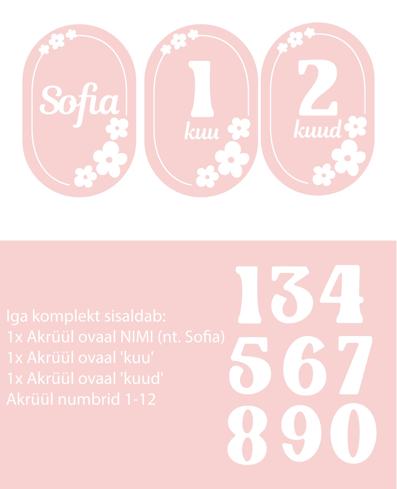 1-12 Month Baby milestone cards IN ESTONIAN