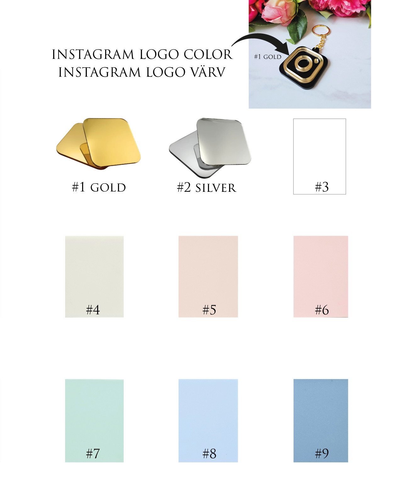 Isikupärane võtmehoidja Instagram QR koodiga ÕRNROOSA