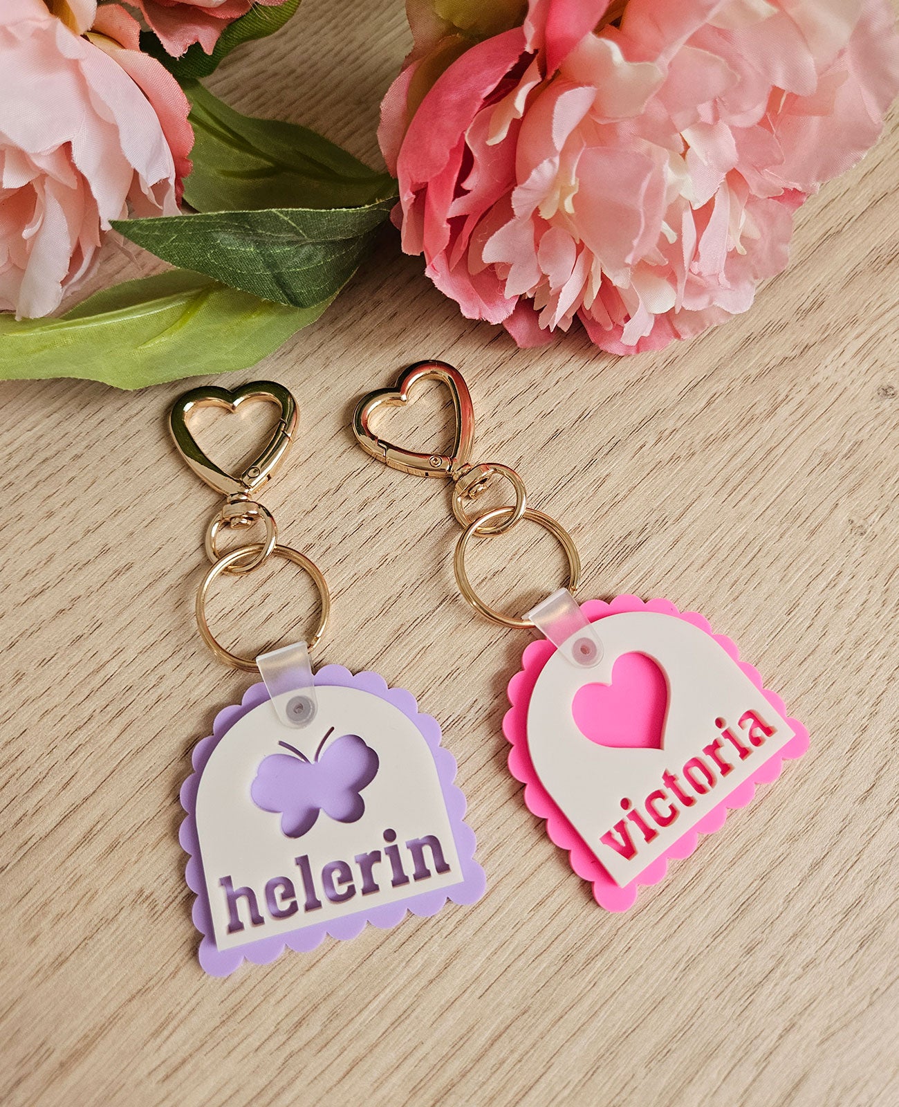Personalized keychain HEART/BUTTERFLY
