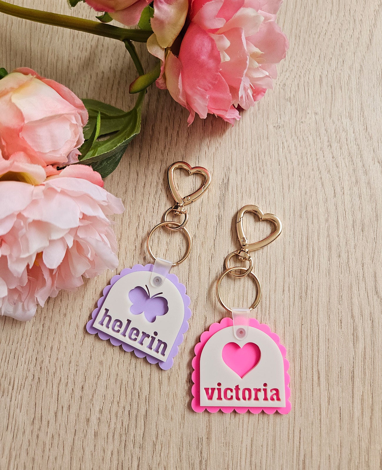 Personalized keychain HEART/BUTTERFLY