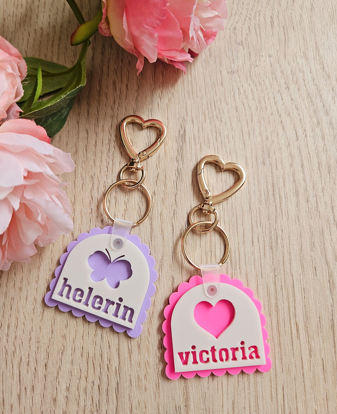 Personalized keychain HEART/BUTTERFLY