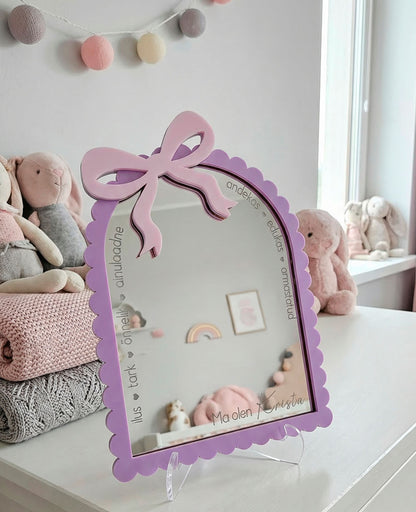 Personalized affirmation mirror "Bow" (With your name)