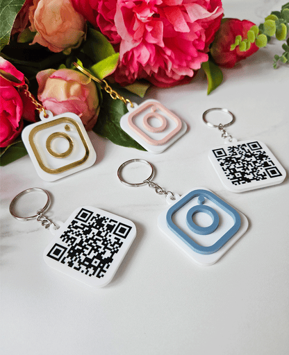 Isikupärane võtmehoidja Instagram QR koodiga VALGE