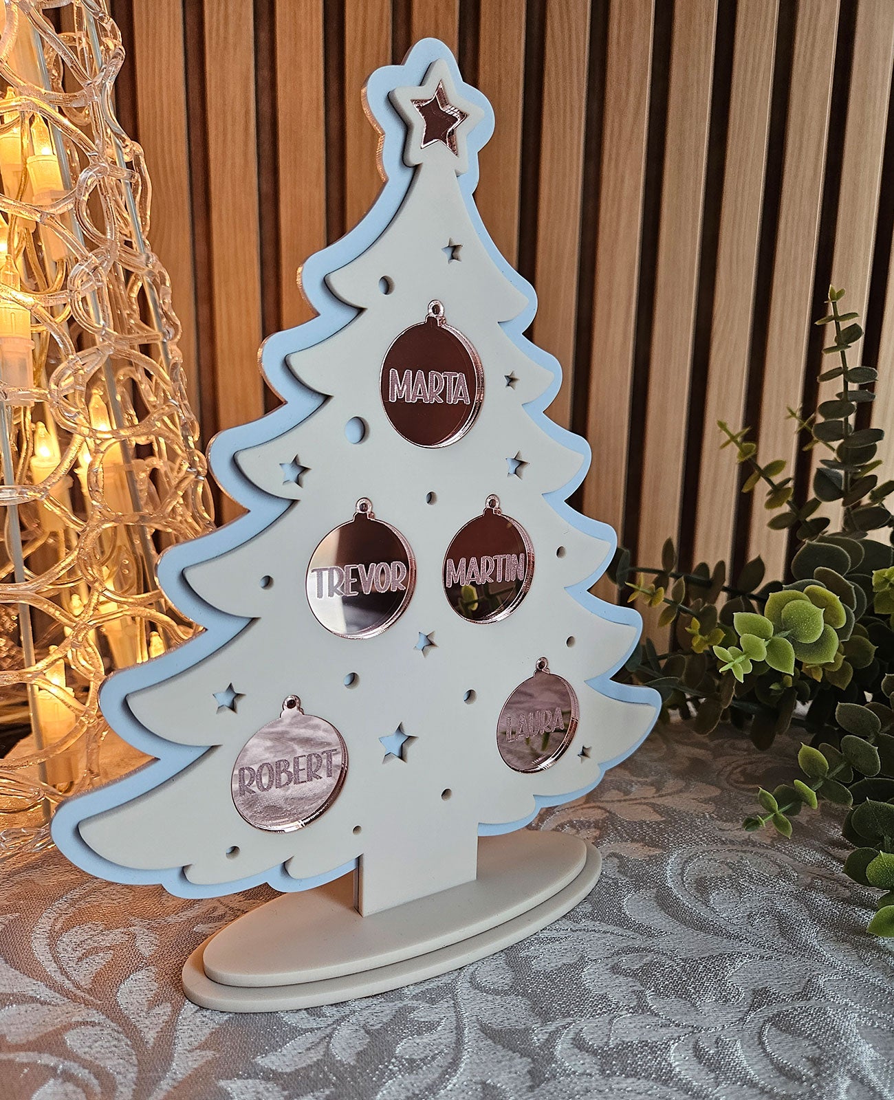 Isikupärane Jõulukuusk - Armas pere (helesinine)