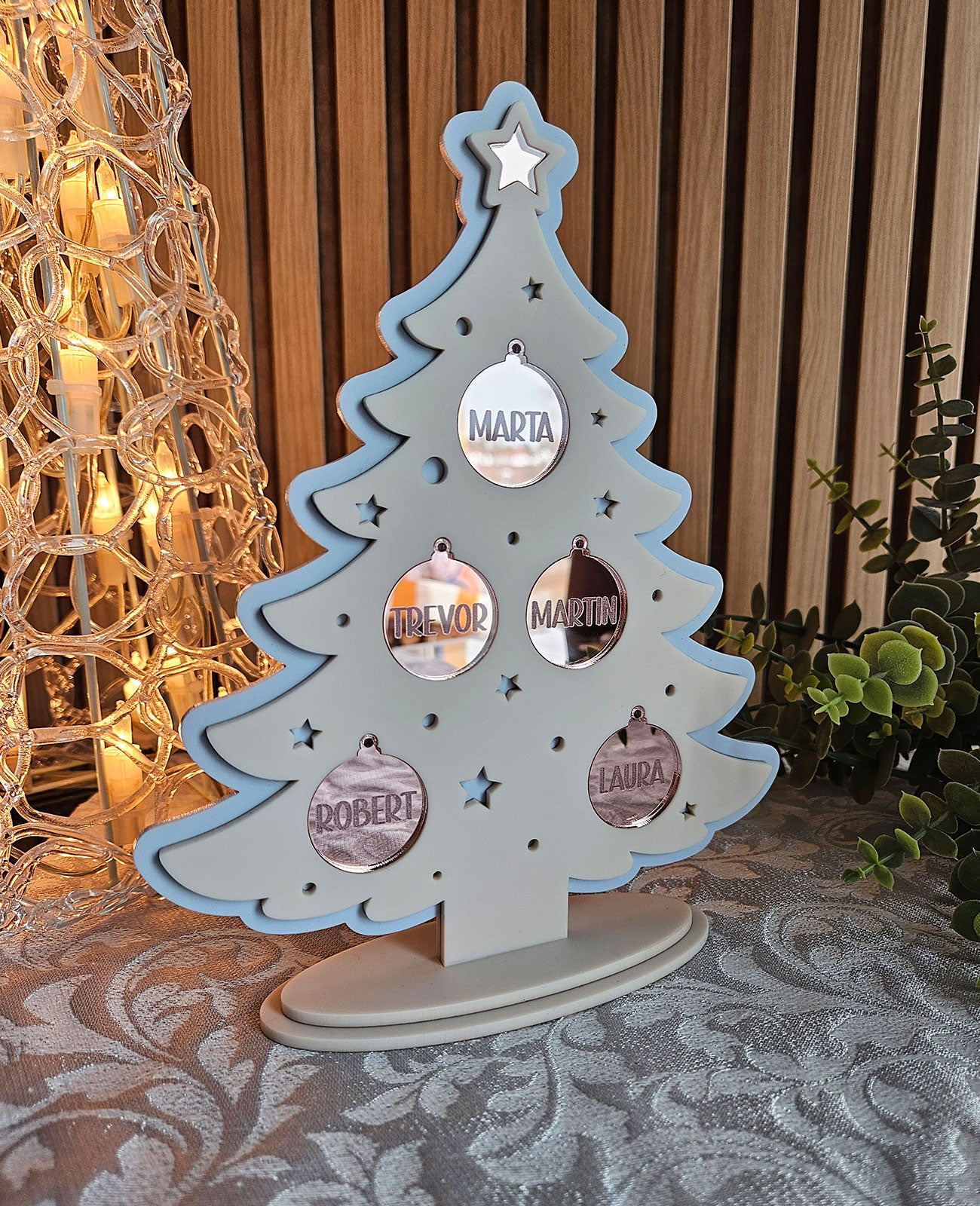 Isikupärane Jõulukuusk - Armas pere (helesinine)