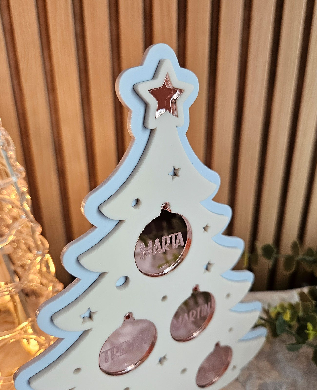 Isikupärane Jõulukuusk - Armas pere (helesinine)