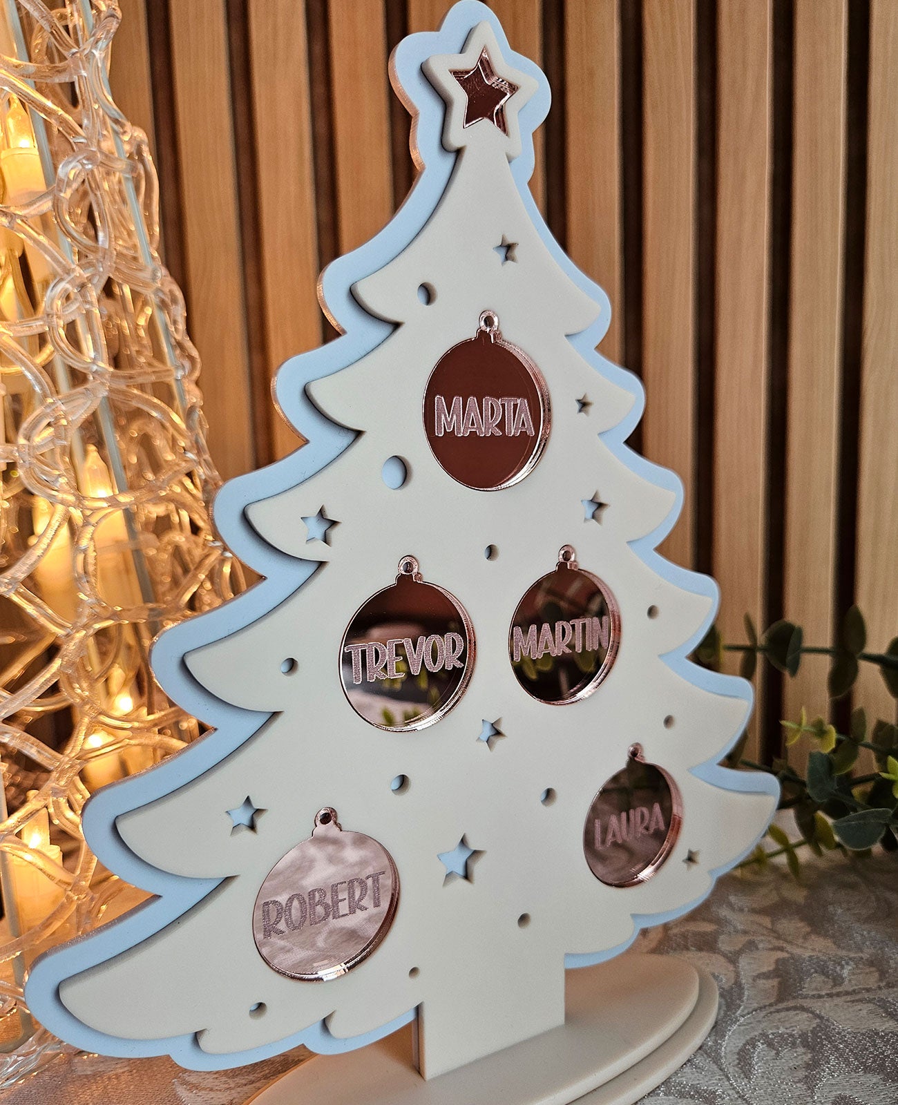 Isikupärane Jõulukuusk - Armas pere (helesinine)