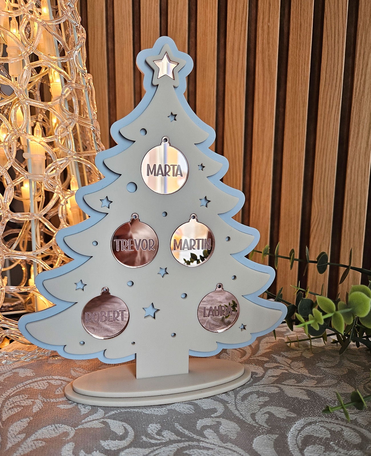 Isikupärane Jõulukuusk - Armas pere (helesinine)