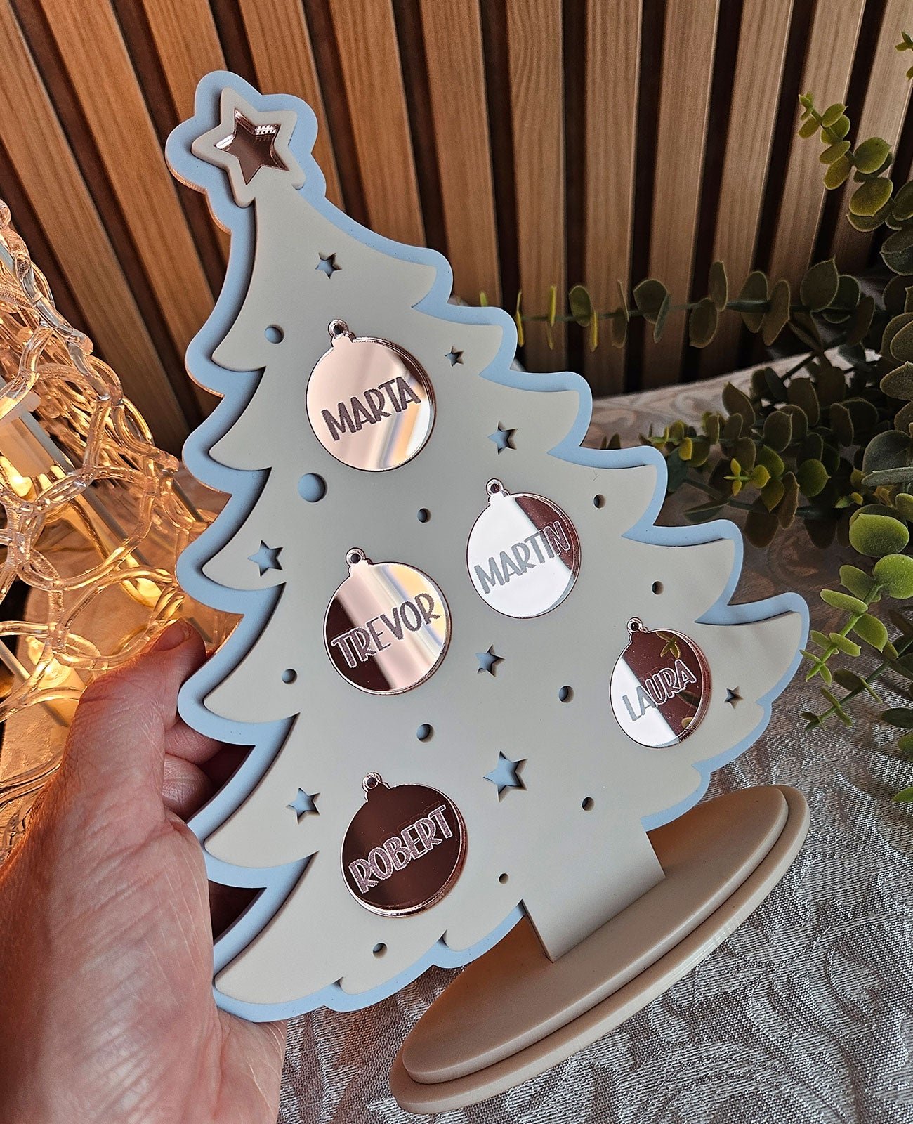 Isikupärane Jõulukuusk - Armas pere (helesinine)