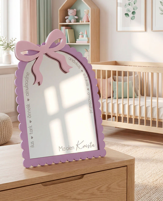 Personalized affirmation mirror "Bow" (With your name)