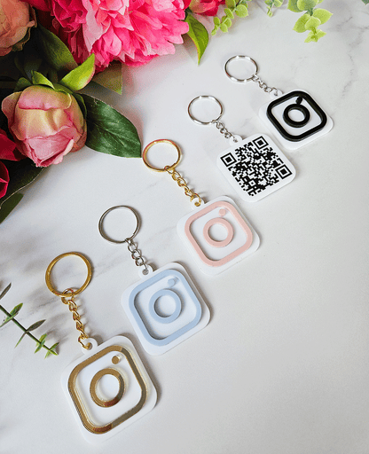 Isikupärane võtmehoidja Instagram QR koodiga VALGE
