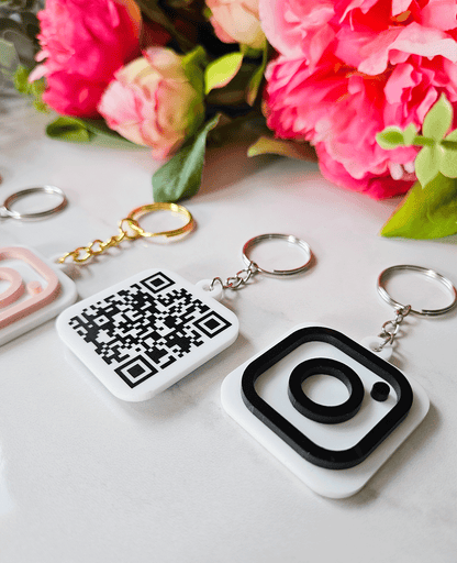Isikupärane võtmehoidja Instagram QR koodiga VALGE