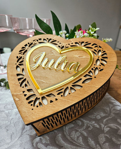 Personaliseeritud suur kinkekarp Süda