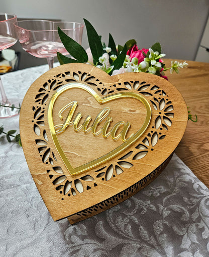 Personaliseeritud suur kinkekarp Süda