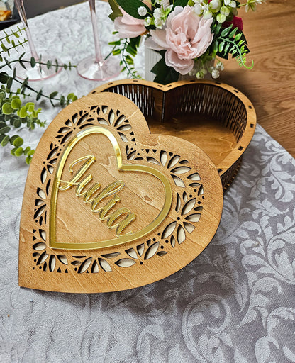 Personaliseeritud suur kinkekarp Süda