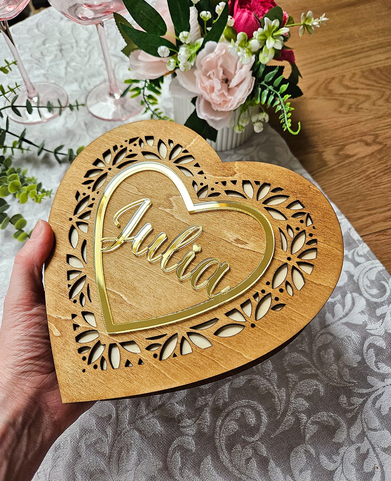 Personaliseeritud suur kinkekarp Süda