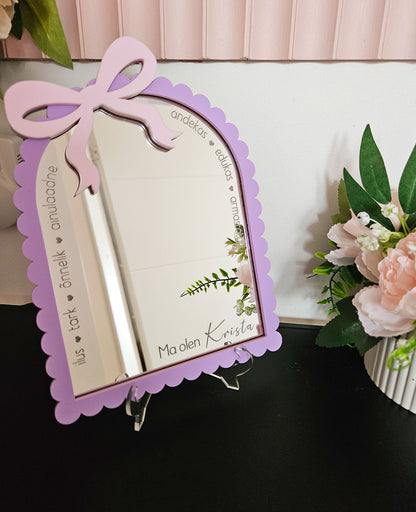 Personalized affirmation mirror "Bow" (With your name)
