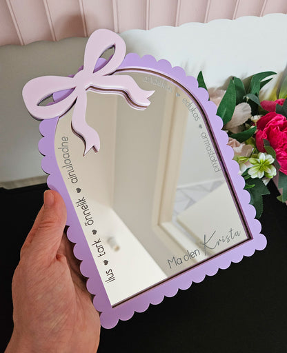 Personalized affirmation mirror "Bow" (With your name)