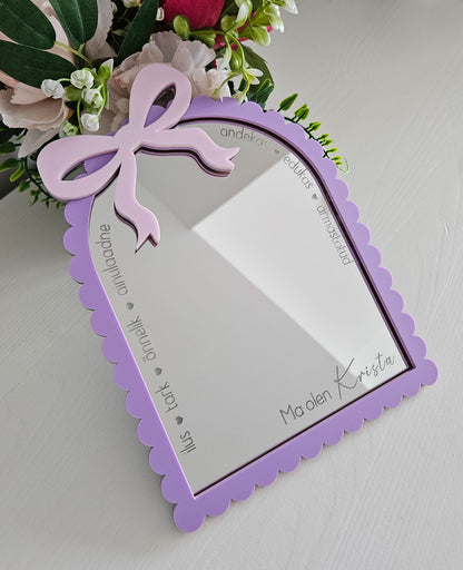 Personalized affirmation mirror "Bow" (With your name)