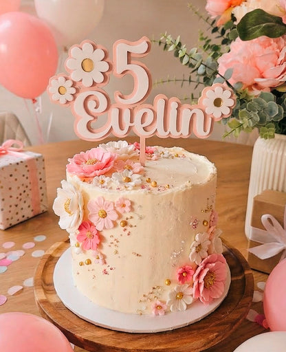 Acrylic name cake topper #1