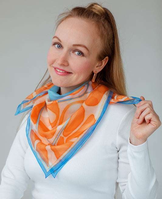 Siidirätik Õunad (oranz-helesinine)