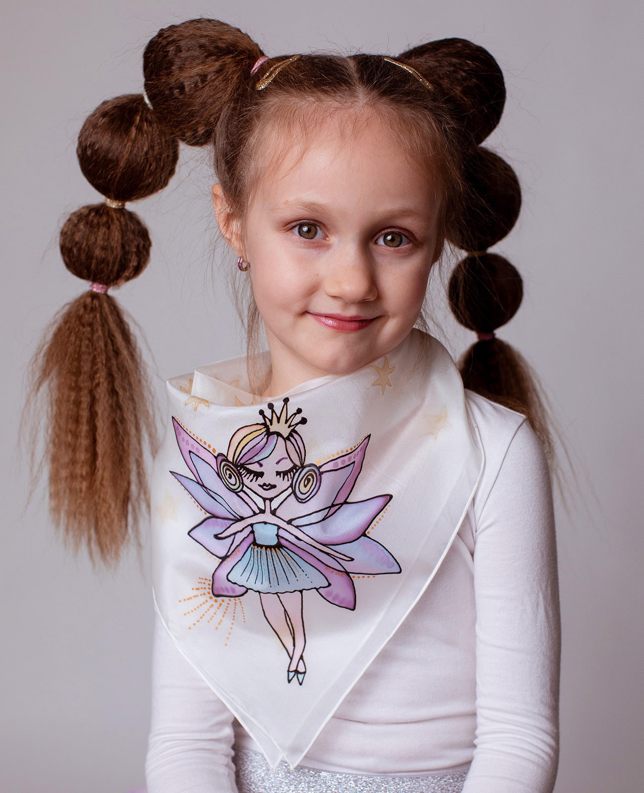 Purple Fairy Hand Painted Kids Silk Shawl
