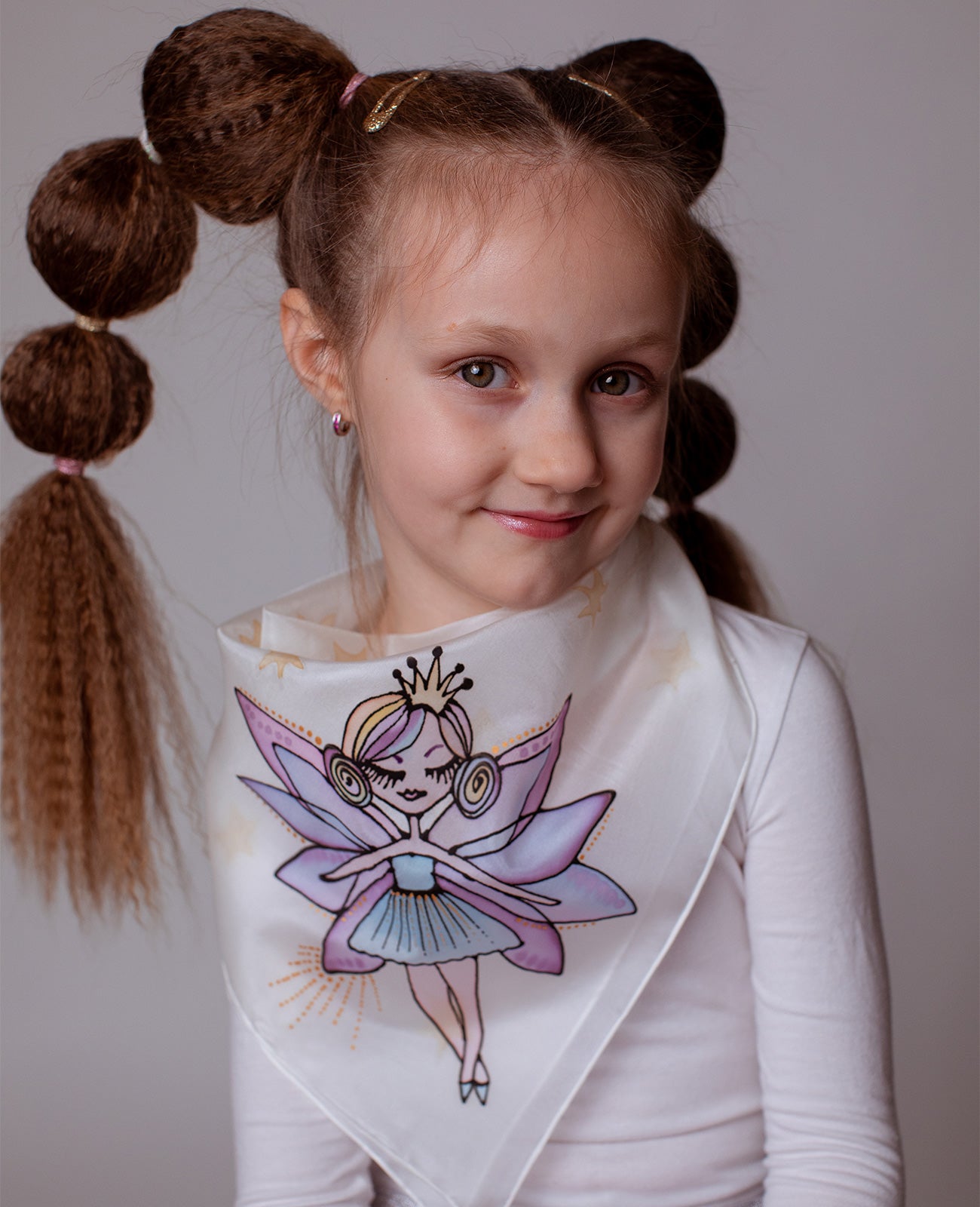 Purple Fairy Hand Painted Kids Silk Shawl