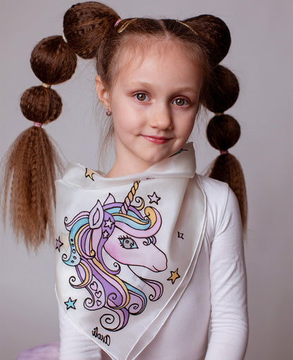 Unicorn Hand Painted Silk Shawl