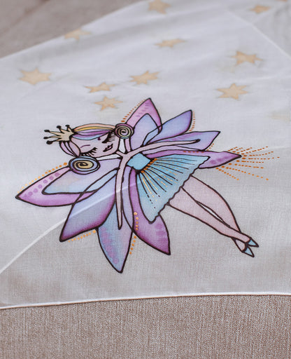 Purple Fairy Hand Painted Kids Silk Shawl