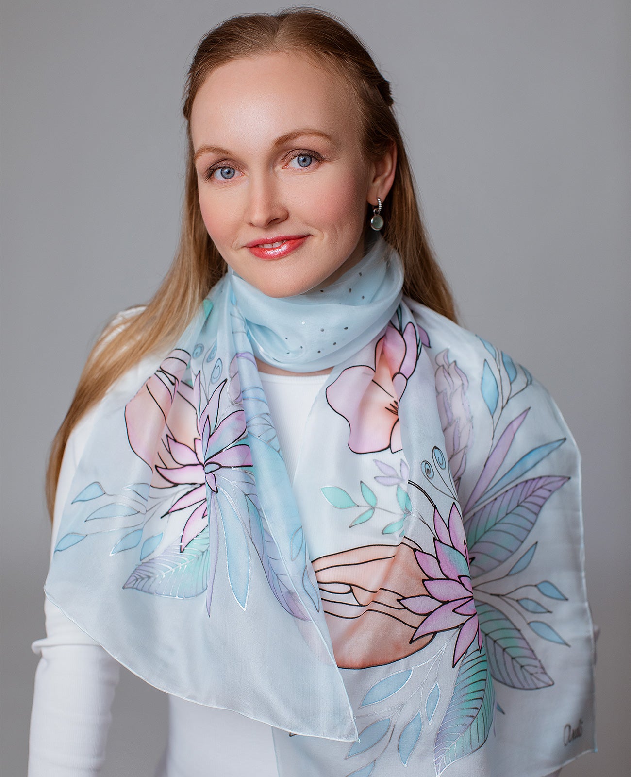 Gentle Nature Hand Painted Silk Scarf