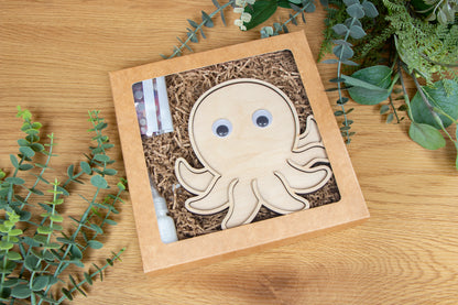 Children's Craft Kit for creating octopus-shaped refrigerator magnet