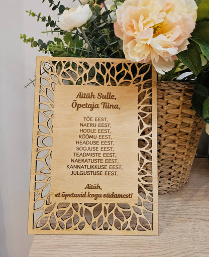Personaliseeritud tänukaart, A4 suurus